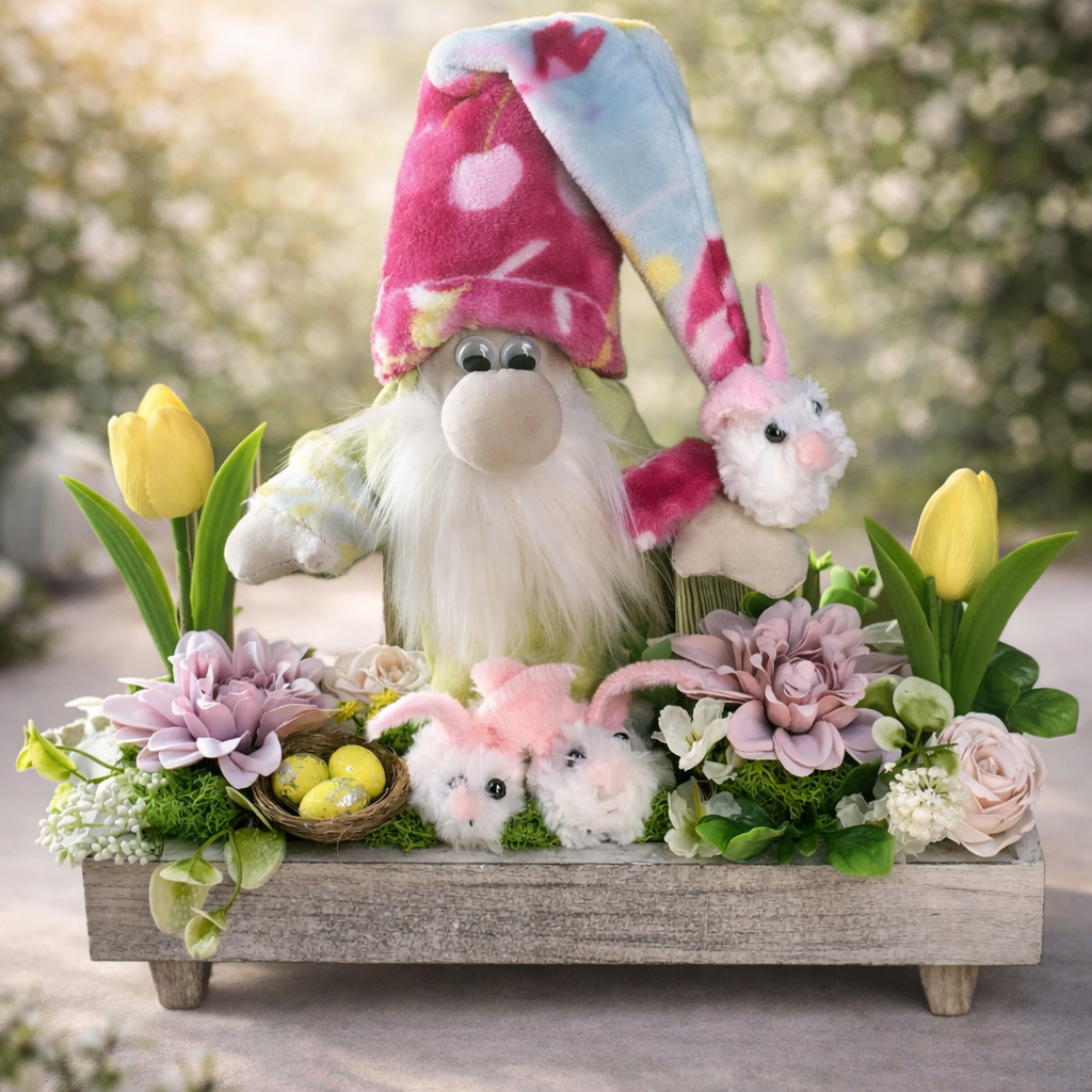 Manós asztaldísz :: tulipánokkal